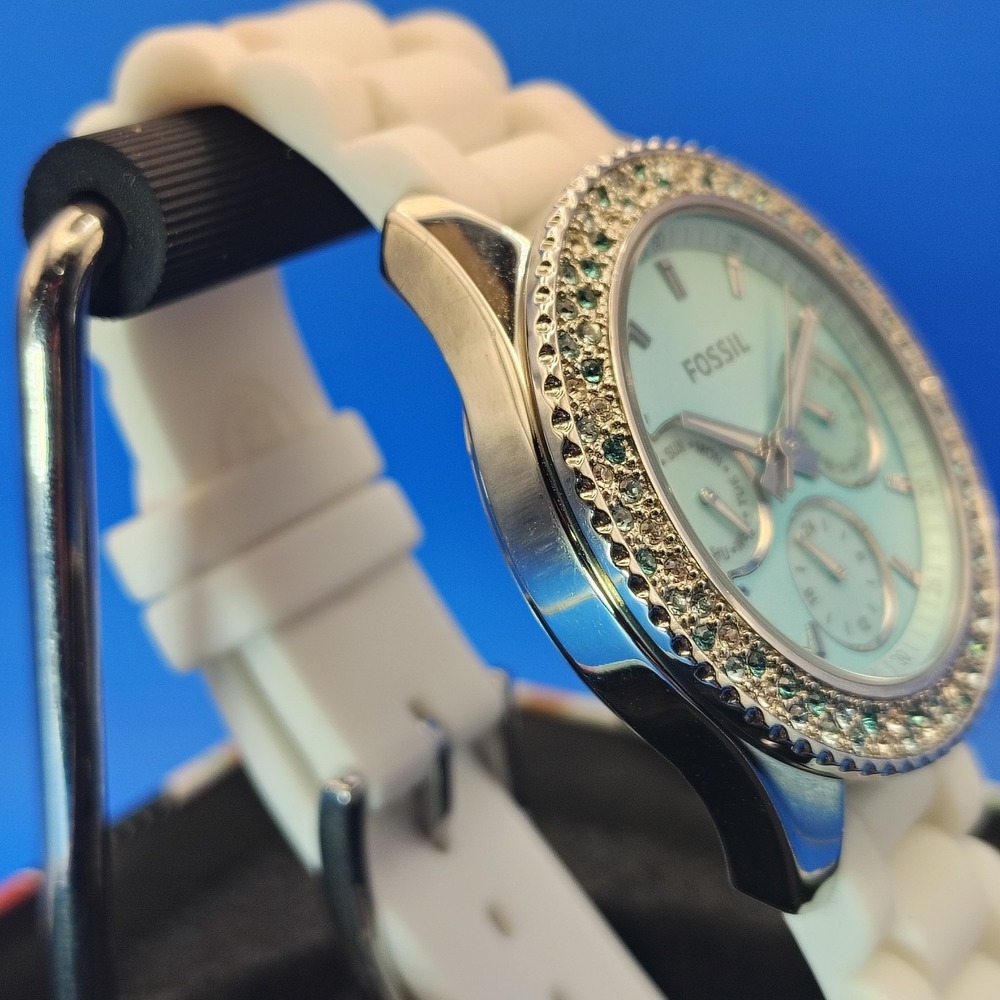 New! Vintage 2015 Fossil Mother of Pearl Day-Date 36mm Women's Quartz Watch NOS - Picture 3 of 16